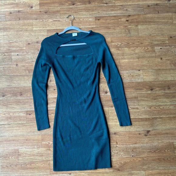 Abercrombie Teal Knit Mini Dress size Large Tall - Picture 2 of 3